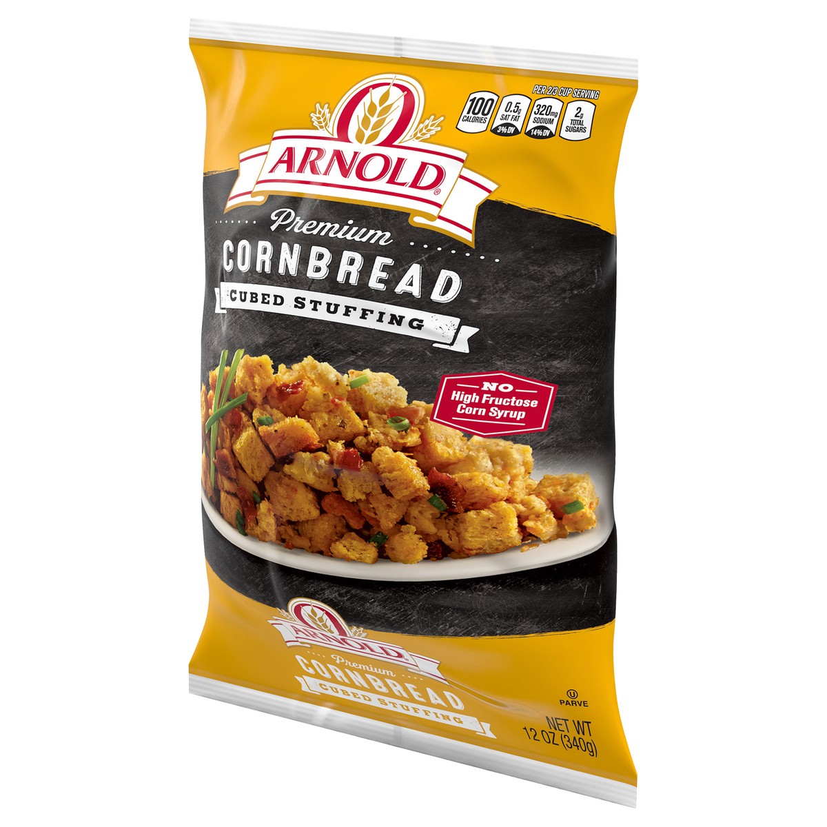 slide 4 of 8, Arnold Premium Cornbread Cubed Stuffing, 12 oz, Stuffing Bread, Bag, 14 oz