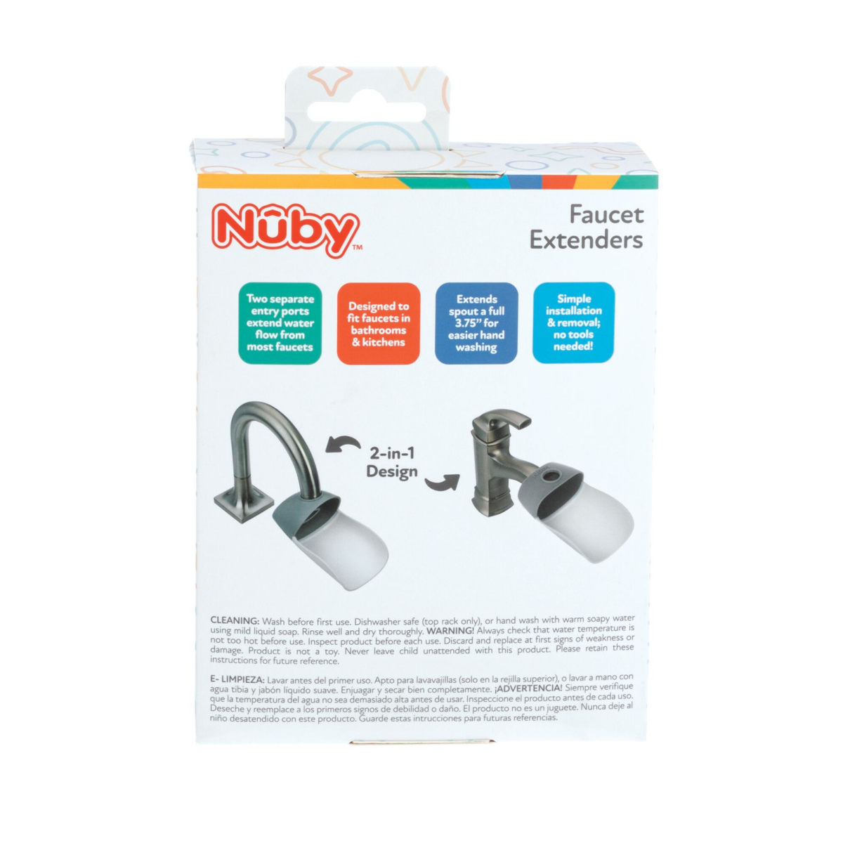 slide 3 of 4, Nuby Faucet Extenders, 2pk, 2 ct