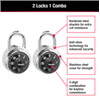 slide 4 of 9, Master Lock Standard Dial Combination Padlock 1500T, 1-7/8 inch wide, Pack of 2, 7/8 in