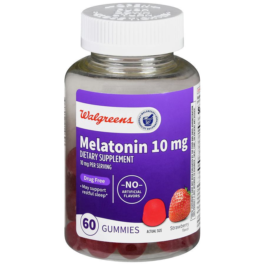slide 1 of 5, Walgreens Melatonin 10 mg Strawberry, 60 ct