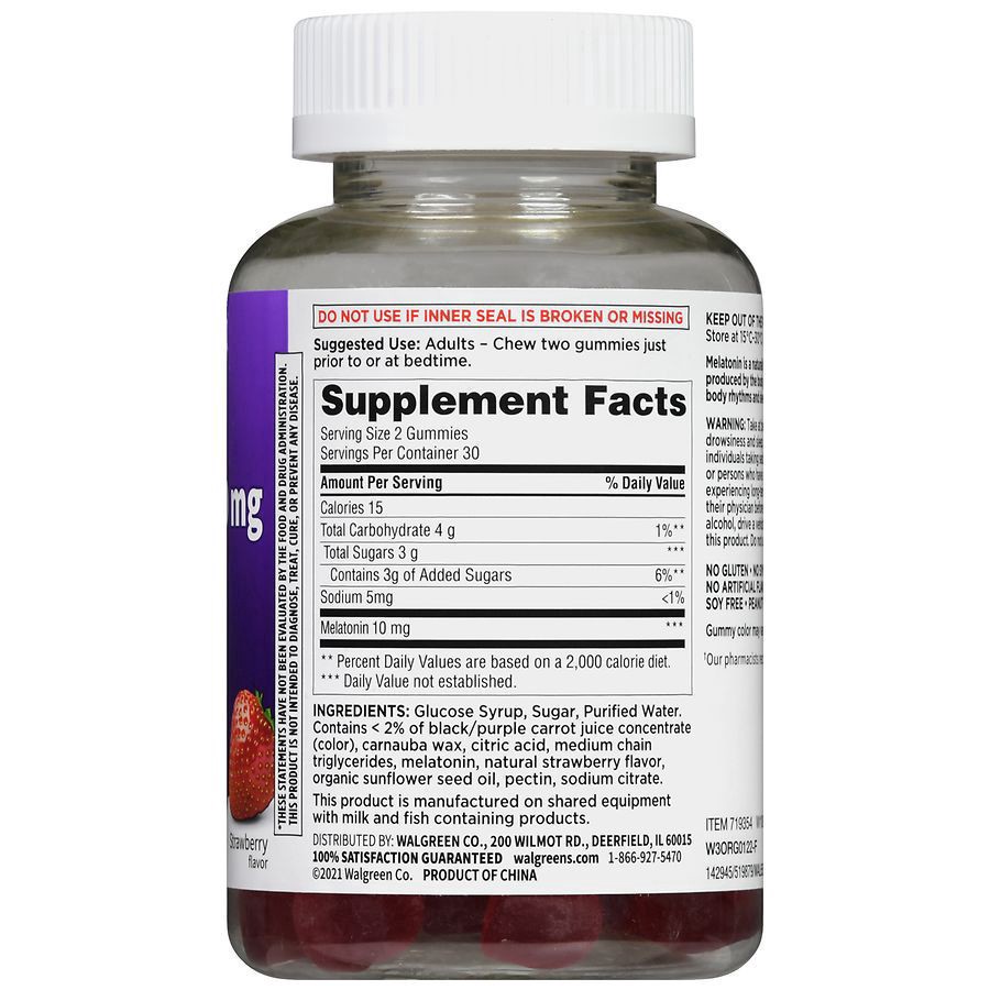 slide 5 of 5, Walgreens Melatonin 10 mg Strawberry, 60 ct