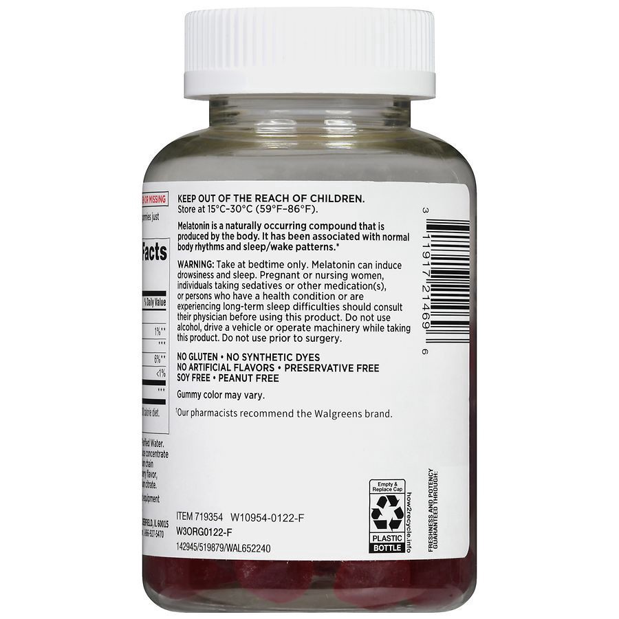 slide 2 of 5, Walgreens Melatonin 10 mg Strawberry, 60 ct