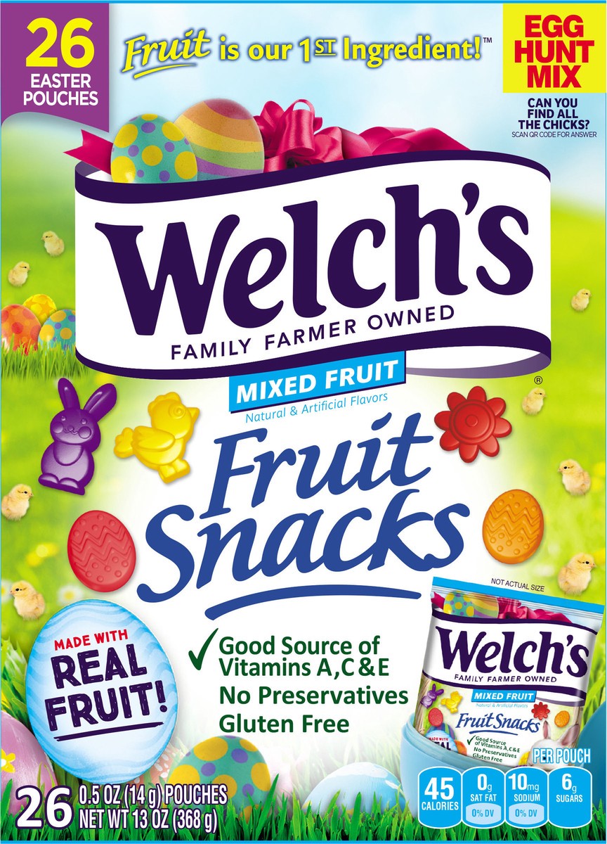 slide 3 of 4, Welch's Mixed Fruit Fruit Snacks 26ct Easter Box, 