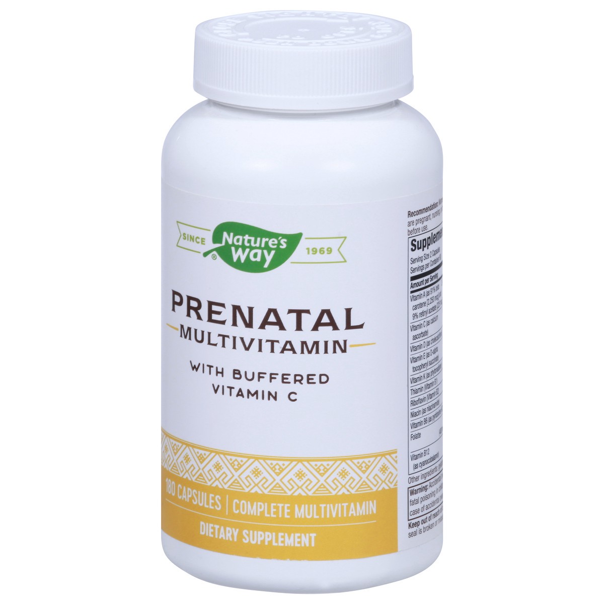 slide 6 of 10, Nature's Way Prenatal Mutivitamin with Buffered Vitamin C 180 Capsules, 180 ct