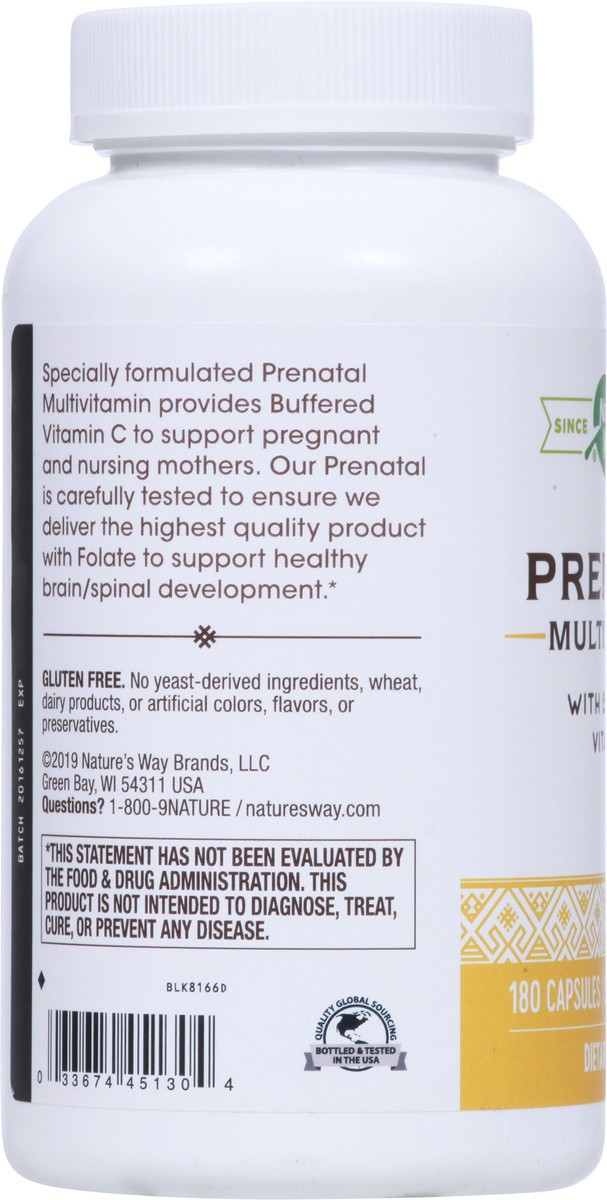 slide 4 of 10, Nature's Way Prenatal Mutivitamin with Buffered Vitamin C 180 Capsules, 180 ct