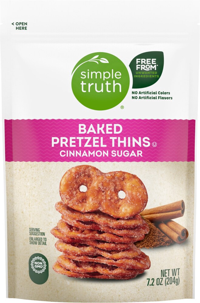 slide 2 of 3, Simple Truth Baked Cinnamon Sugar Pretzel Thin Crisps, 7.2 oz