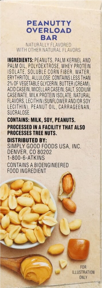 slide 3 of 6, Atkins Peanutty Overload Snack Bars 5 Pack, 7.4 oz