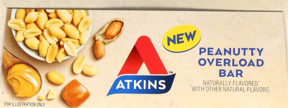 slide 6 of 6, Atkins Peanutty Overload Snack Bars 5 Pack, 7.4 oz