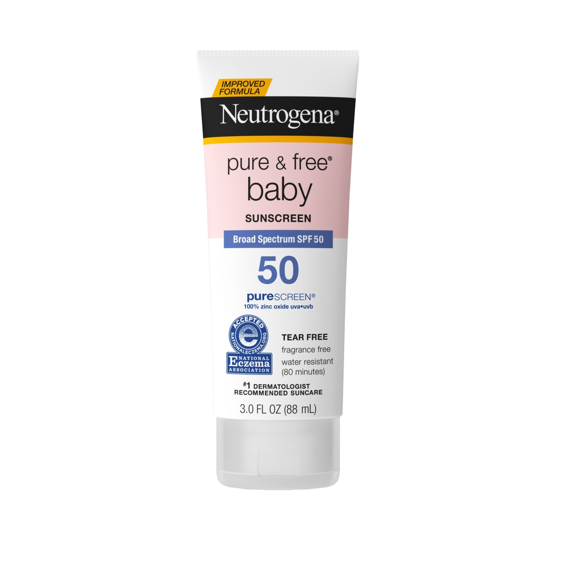 slide 1 of 6, Neutrogena Pure & Free Baby Mineral Sunscreen Lotion with Broad Spectrum SPF 50 & Zinc Oxide, Water-Resistant, Hypoallergenic & Tear-Free Baby Sunscreen, Paraben-Free, Dye-Free, 3 oz