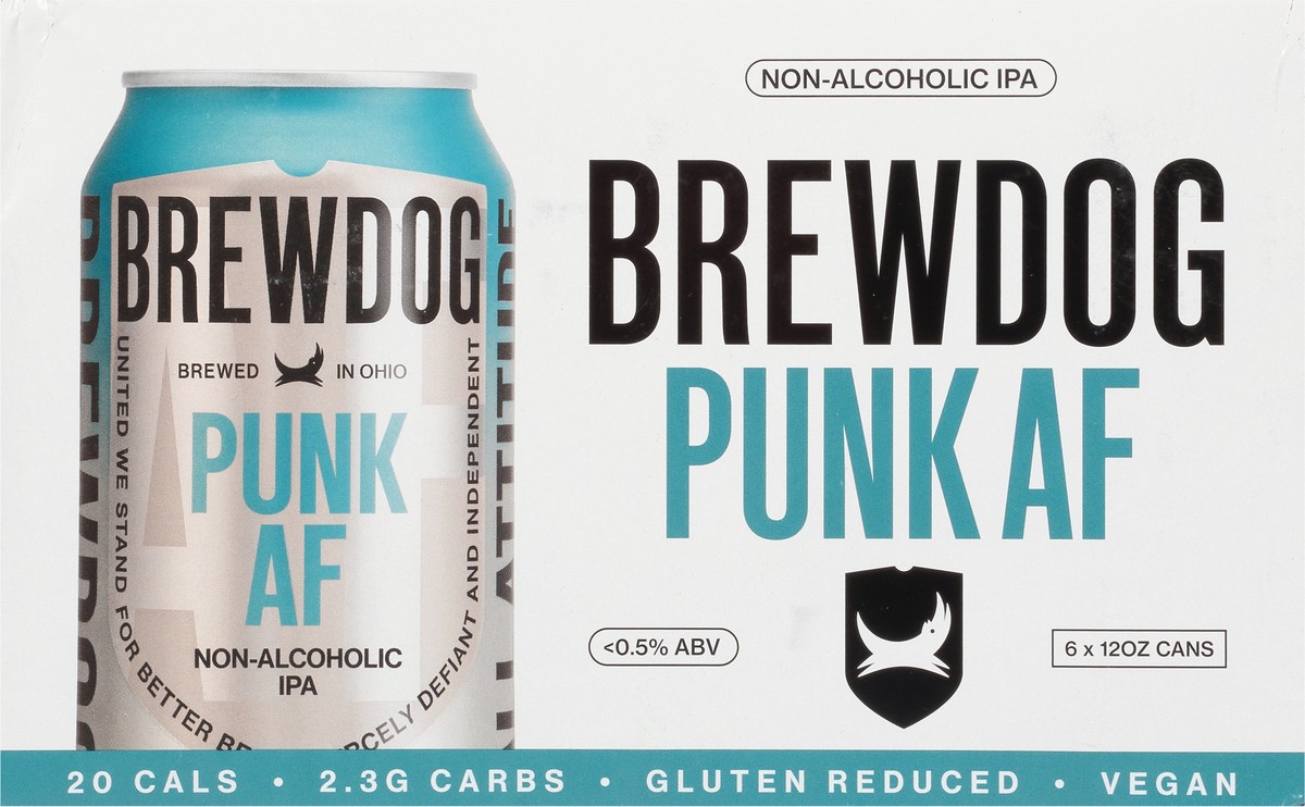 slide 6 of 9, BrewDog Punk AF Non-Alcoholic IPA Beer 6 - 12 oz Cans, 1 ct