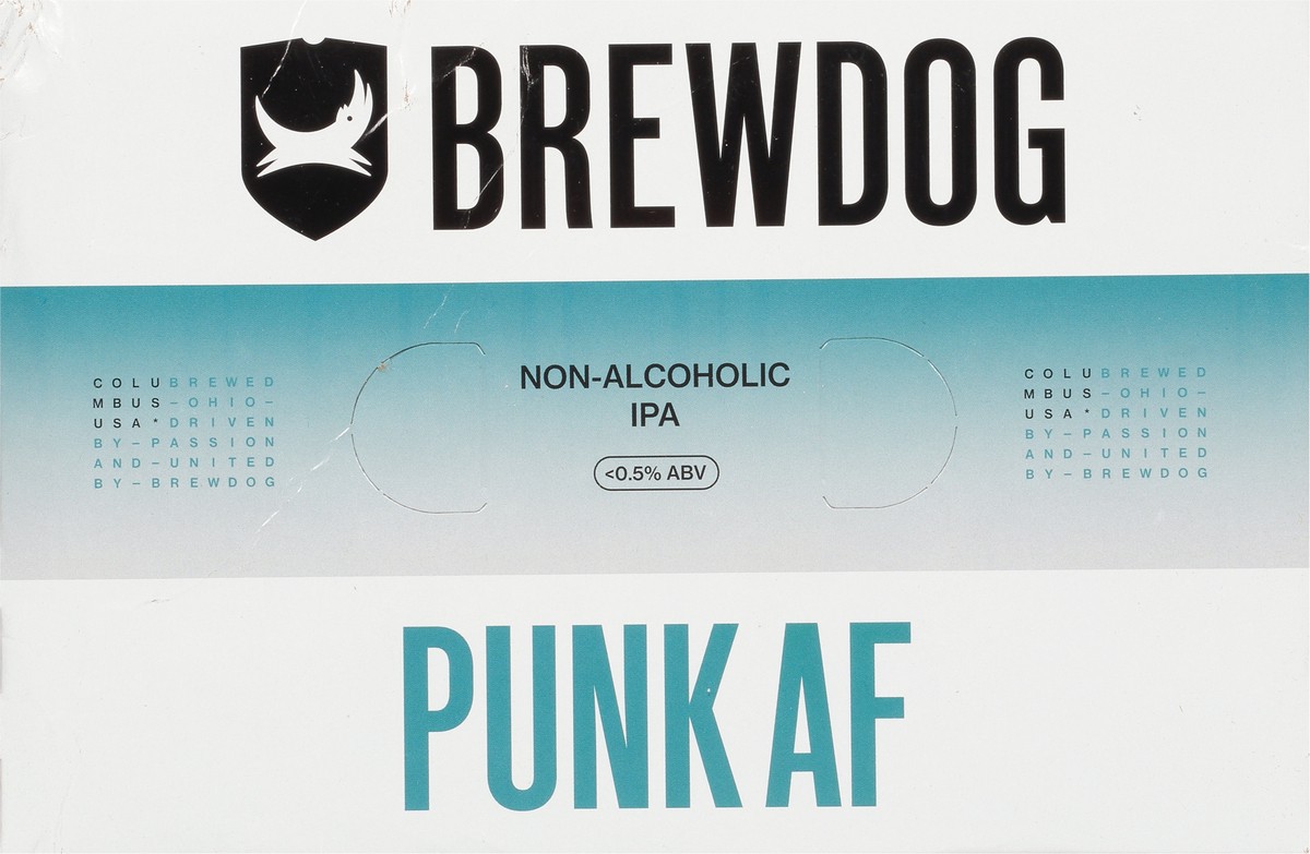slide 9 of 9, BrewDog Punk AF Non-Alcoholic IPA Beer 6 - 12 oz Cans, 1 ct