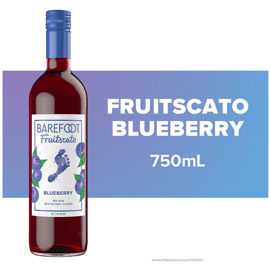 slide 5 of 5, Barefoot Fruitscato Blueberry Sweet Wine 750ml, 750 ml