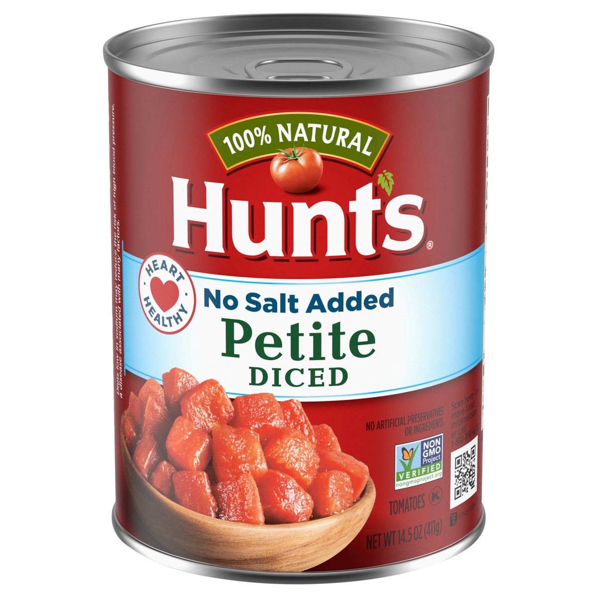 slide 1 of 5, Hunt's Petite Diced Tomatoes No Salt Added, 14.5 oz., 14.5 oz