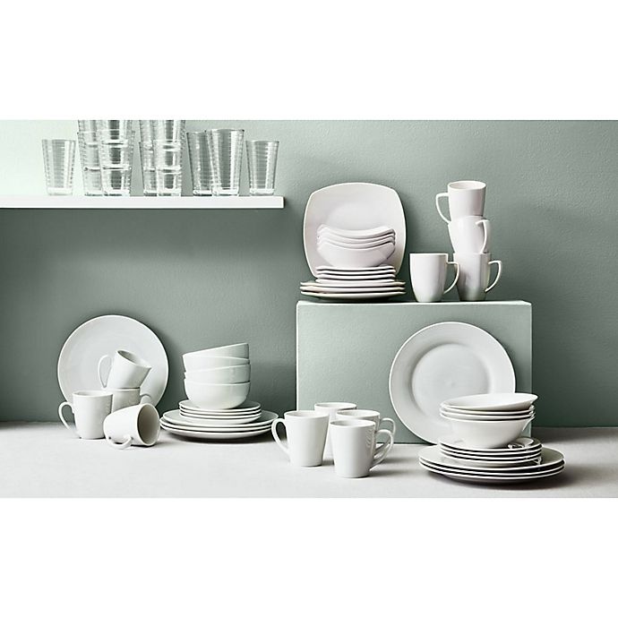 slide 7 of 8, SALT Round Rim Dinnerware Set - White, 16 ct