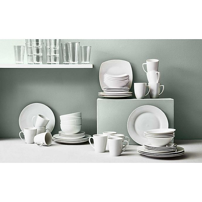 slide 3 of 15, SALT Soft Square Dinnerware Set - White, 16 ct