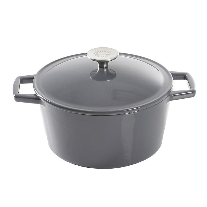 slide 1 of 4, Artisanal Kitchen Supply Enameled Cast Iron Dutch Oven - Grey, 3.5 qt