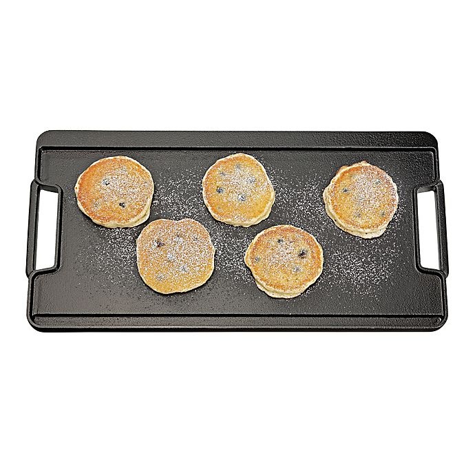 slide 5 of 6, Artisanal Kitchen Supply Pre-Seasoned Cast Iron Double Burner Grill/Griddle - Black, 1 ct