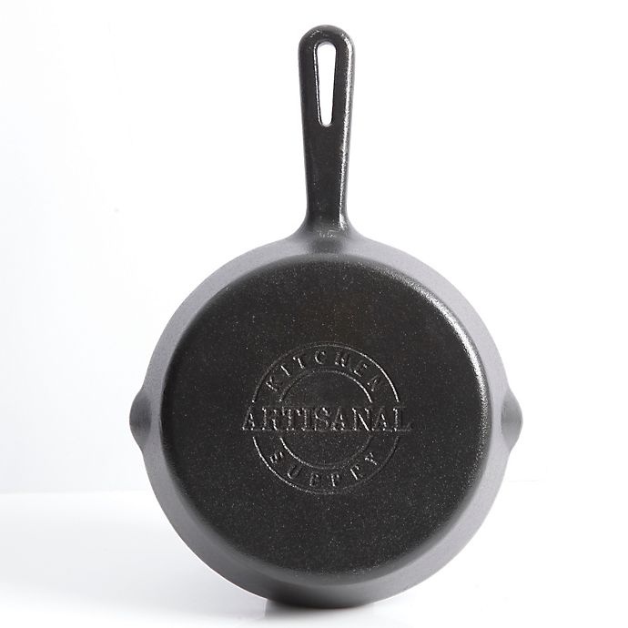 slide 3 of 5, Artisanal Kitchen Supply Pre-Seasoned Cast Iron Skillet, 8 in