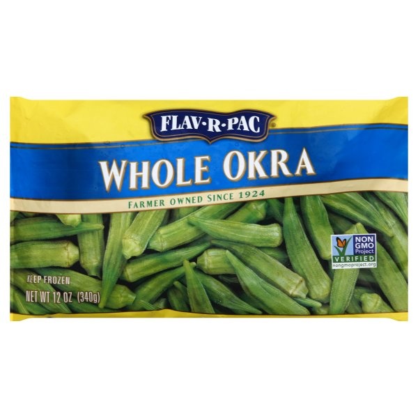 slide 1 of 1, Flav-R-Pac Okra 12 oz, 12 oz