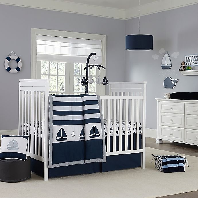 slide 2 of 2, Nautica Kids Mix & Match Crib Skirt - Navy, 1 ct