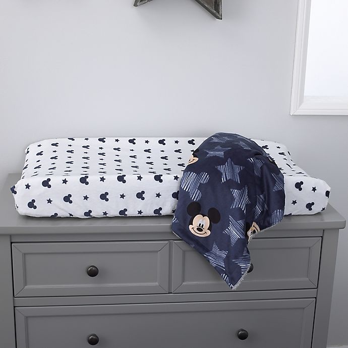 slide 3 of 5, Disney Mickey Mouse Hello World'' Changing Pad Cover - Navy'', 1 ct