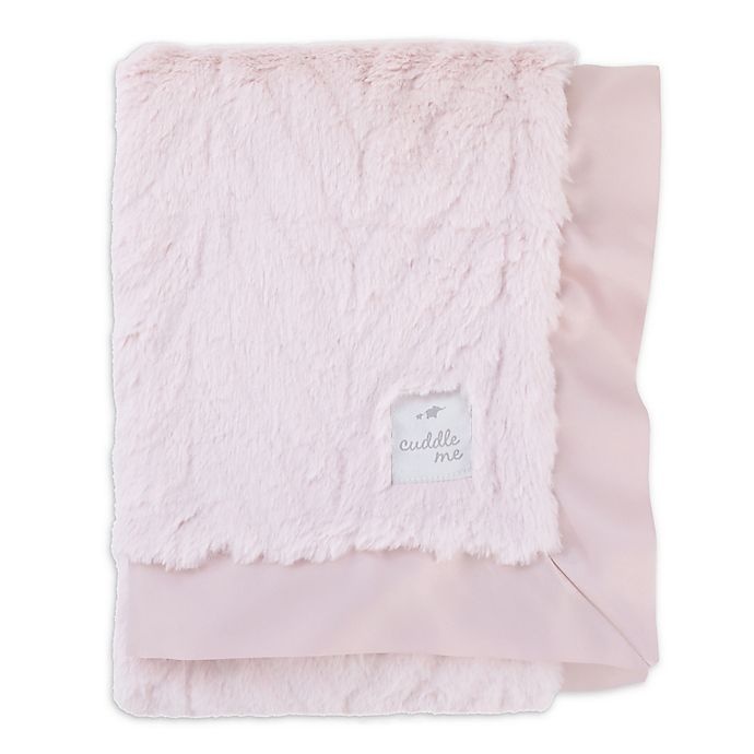 slide 1 of 2, Cuddle Me Chevron Plush and Velboa Blanket with Satin Border - Pink, 1 ct