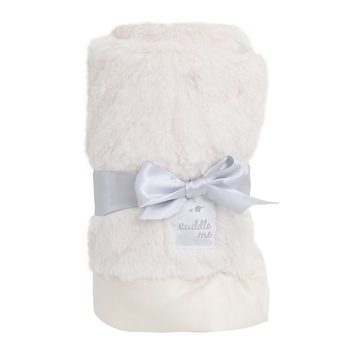 slide 2 of 2, Cuddle Me Chevron Plush and Velboa Blanket with Satin Border - Ivory, 1 ct