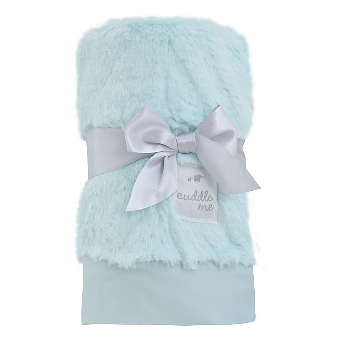 slide 2 of 2, Cuddle Me Chevron Plush and Velboa Blanket with Satin Border - Aqua, 1 ct