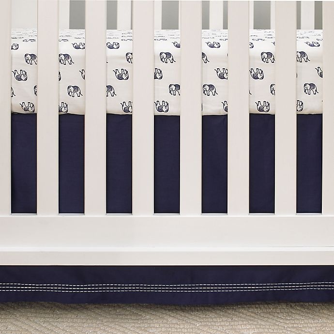 slide 2 of 2, NoJo Serendipity Mix and Match Stitch Embroidered Crib Skirt - Navy, 1 ct