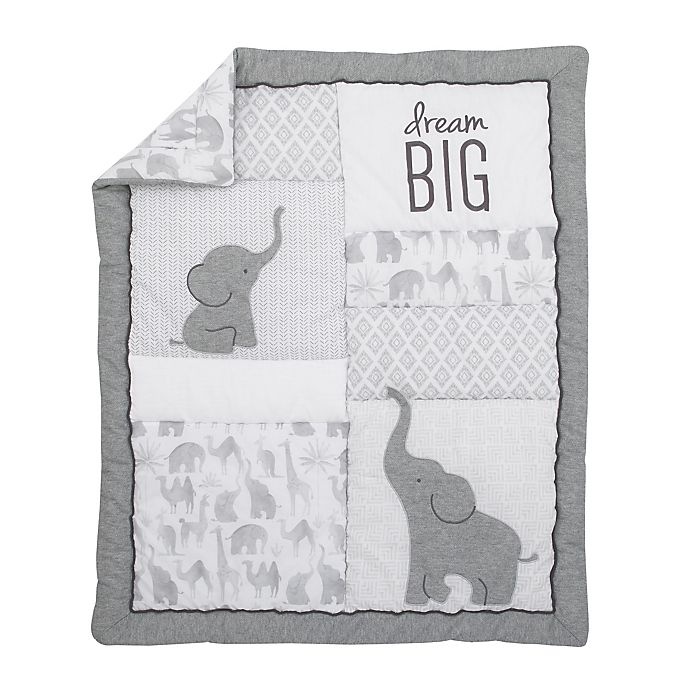 slide 2 of 9, NoJo Elephant Tribe Nursery Crib Bedding Set - Grey, 4 ct