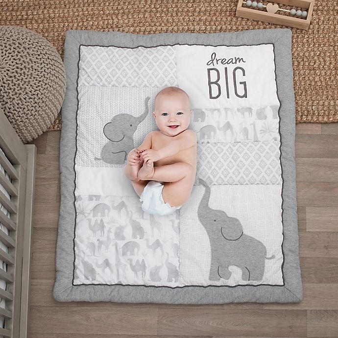 slide 8 of 9, NoJo Elephant Tribe Nursery Crib Bedding Set - Grey, 4 ct