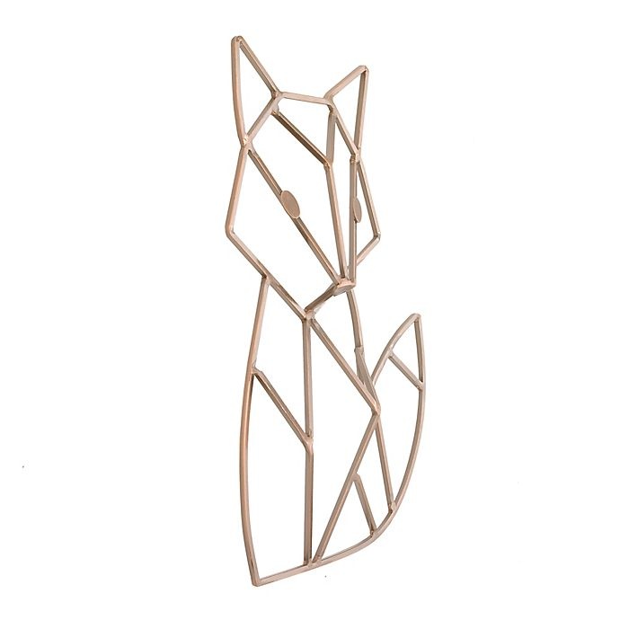 slide 2 of 3, NoJo Fox Shaped Wire Nursery Wall Dcor, Copper Finish, 1 ct