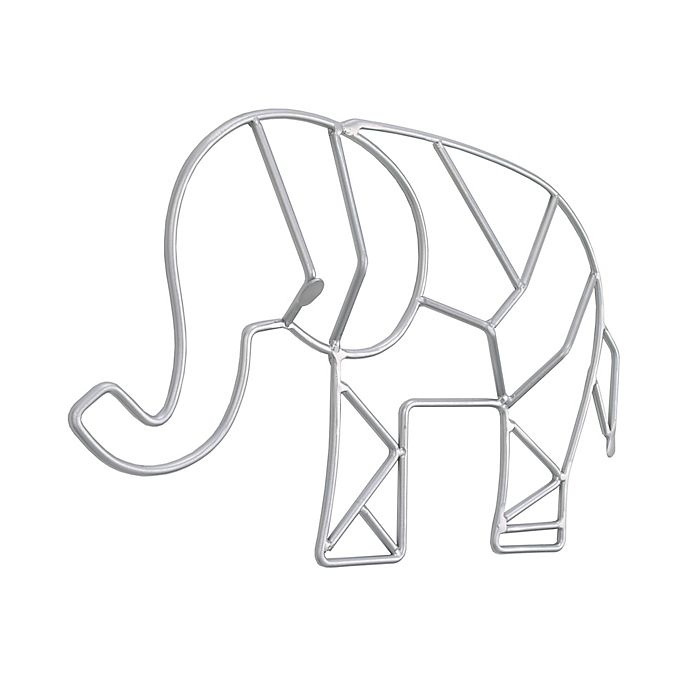 slide 2 of 3, NoJo Elephant-Shaped Wire Nursery Wall Art - Grey, 1 ct