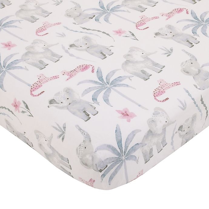 slide 10 of 10, NoJo Tropical Princess Crib Bedding Set - Pink/White, 4 ct