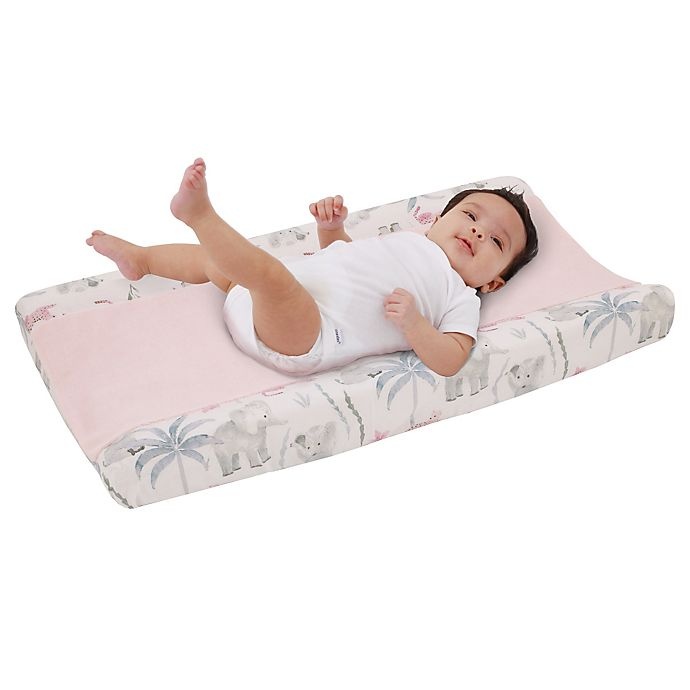 slide 2 of 4, NoJo Tropical Princess Changing Pad Cover - Pink/White, 1 ct