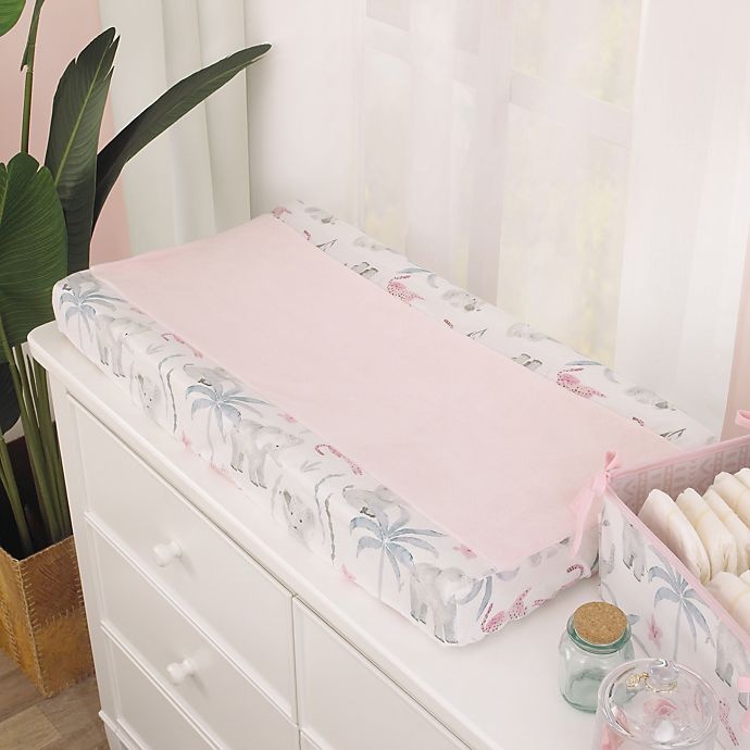 slide 3 of 4, NoJo Tropical Princess Changing Pad Cover - Pink/White, 1 ct