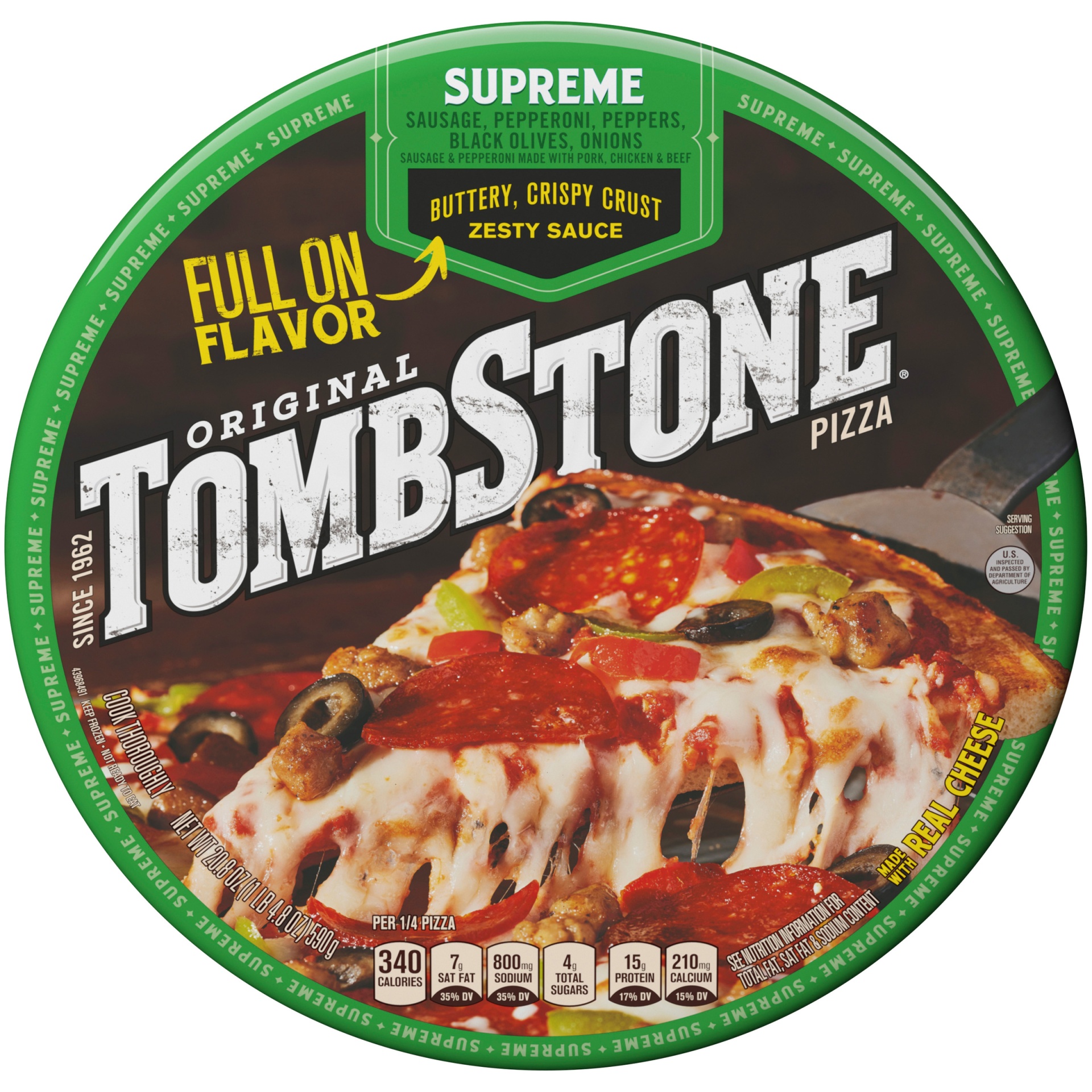 slide 2 of 4, Tombstone Supreme Frozen Pizza, 22 oz