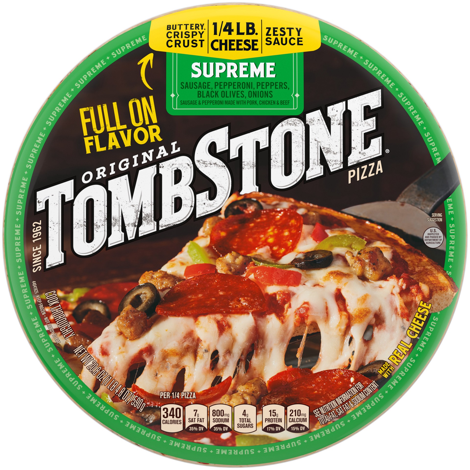 slide 1 of 4, Tombstone Supreme Frozen Pizza, 22 oz