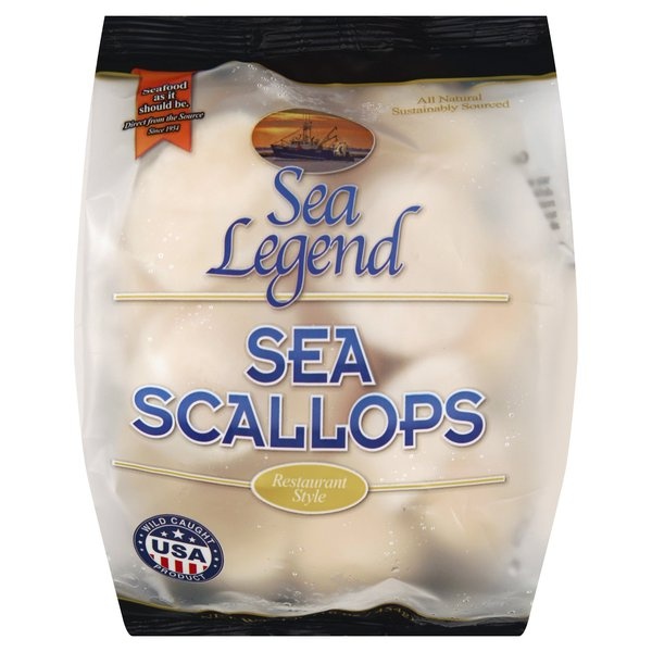 slide 1 of 1, Seafood Sea Scallops Frozen 10/20 Additive Free Usa, 16 oz