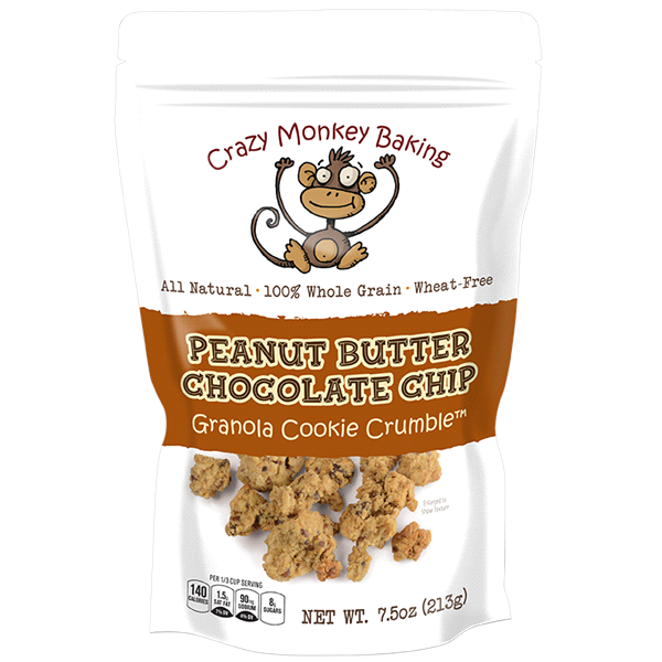 slide 1 of 1, Crazy Monkey Baking Peanut Butter Chocolate Chip Granola Cookie Crumble, 7.5 oz