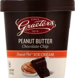 Graeter's French Pot Peanut Butter Chocolate Chip Ice Cream 1 pt