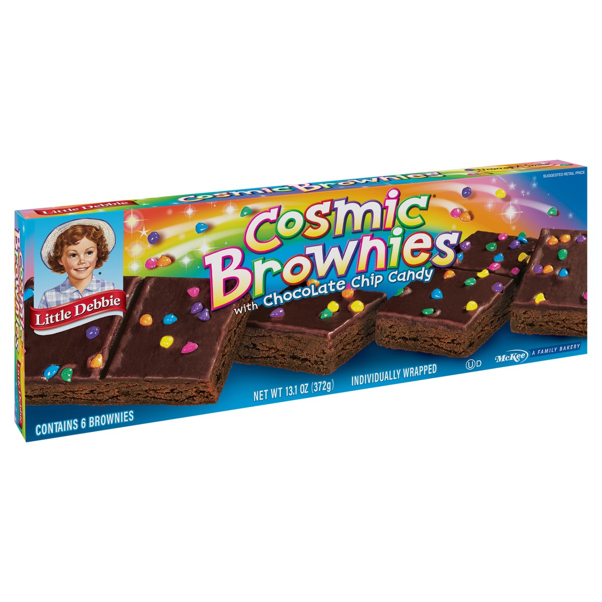 slide 8 of 13, Little Debbie Snack Cakes, Little Debbie Family Pack COSMIC  Brownies, 6 ct