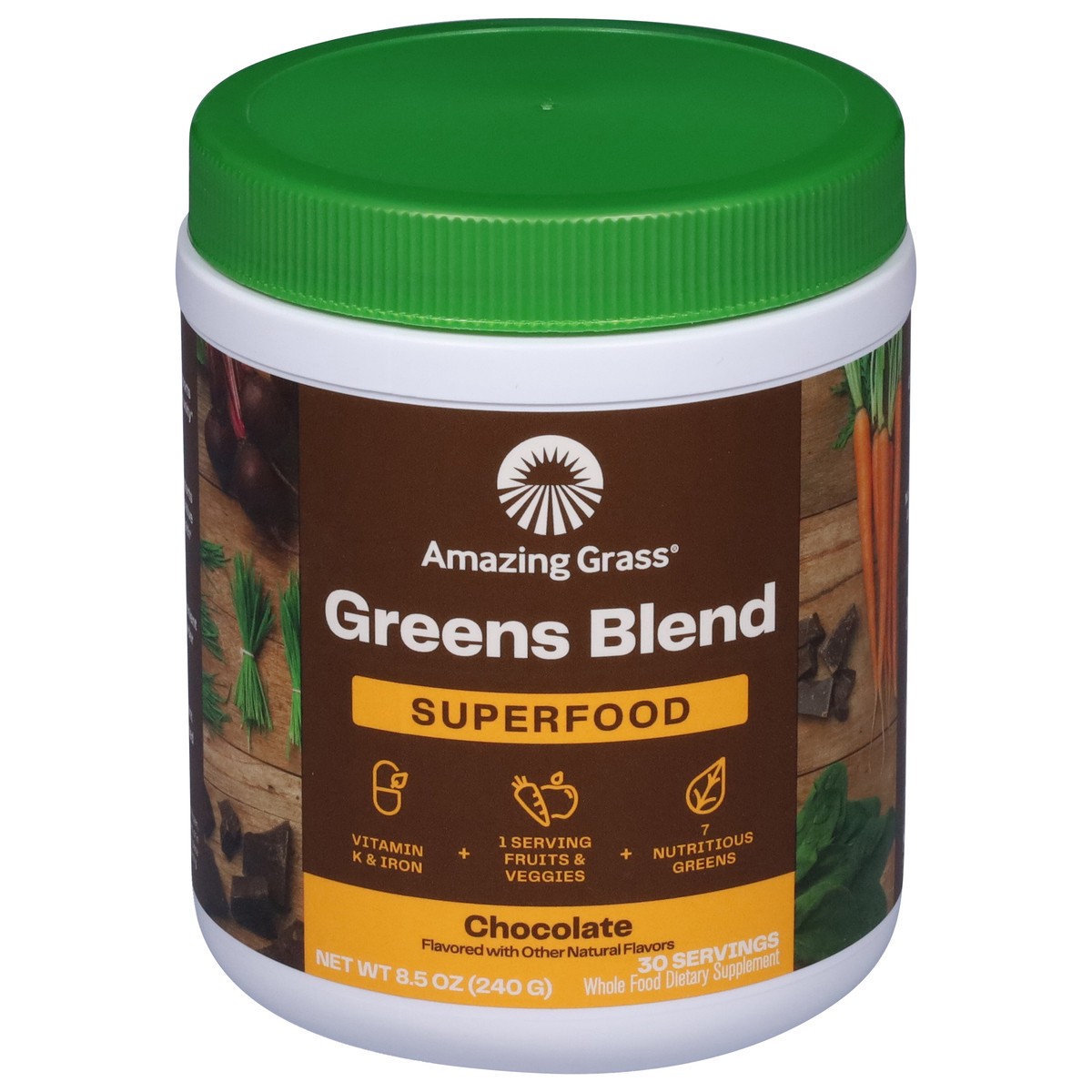 slide 12 of 13, Amazing Grass Superfood Chocolate Greens Blend 8.5 oz, 8.5 oz