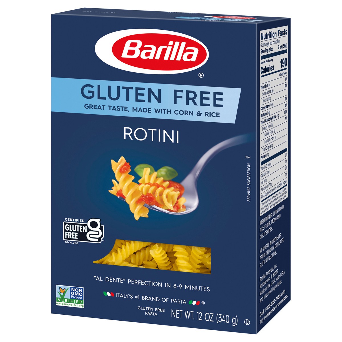 slide 8 of 9, Barilla Gluten Free Rotini Pasta, 12 oz