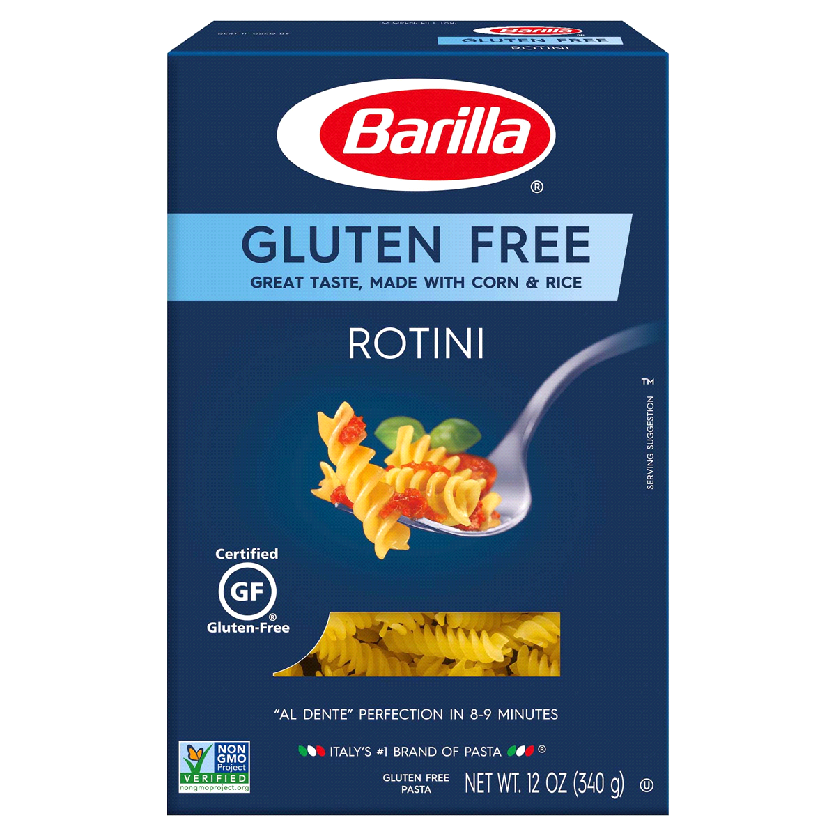 slide 1 of 8, Barilla Gluten Free Rotini Pasta, 12 oz