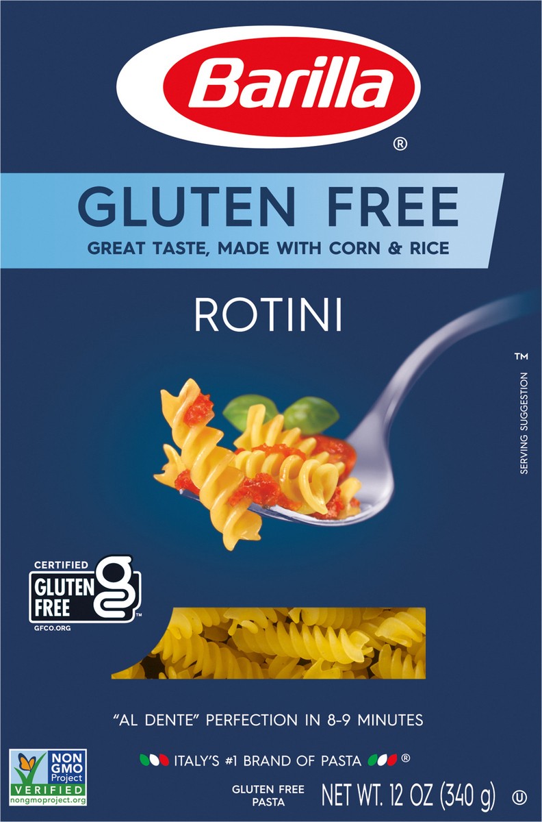 slide 9 of 9, Barilla Gluten Free Rotini Pasta, 12 oz