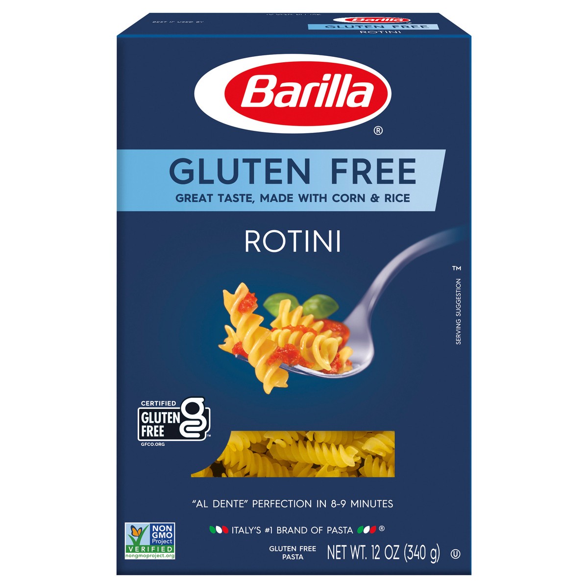 slide 1 of 9, Barilla Gluten Free Rotini Pasta, 12 oz