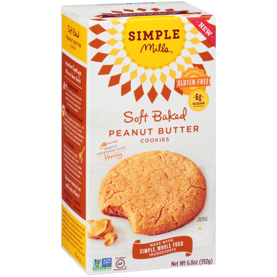 slide 4 of 8, Simple Mills Soft Baked Peanut Butter Cookies, 6.8 oz