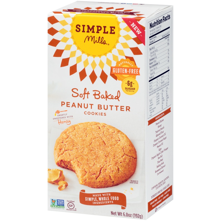 slide 3 of 8, Simple Mills Soft Baked Peanut Butter Cookies, 6.8 oz