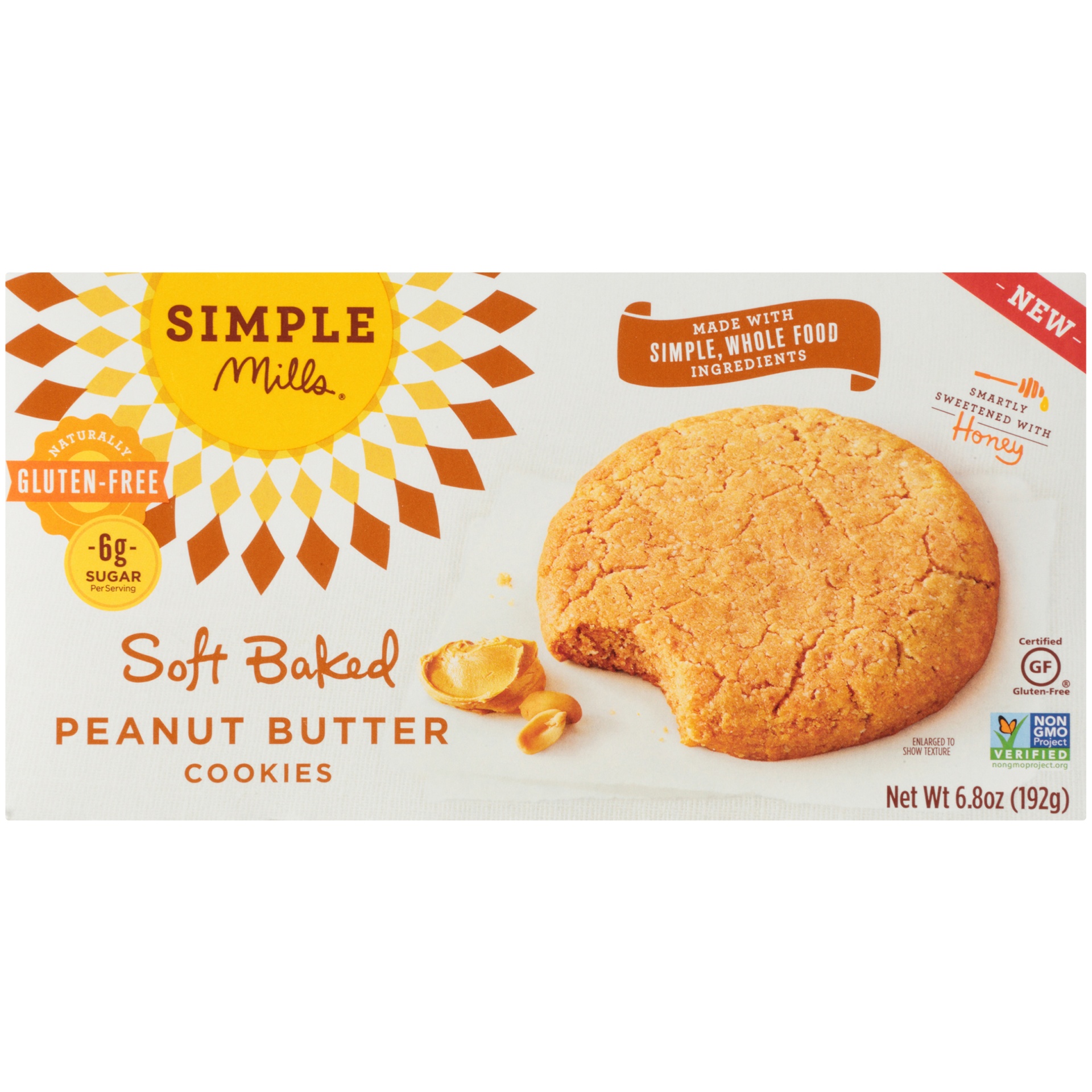 slide 6 of 8, Simple Mills Soft Baked Peanut Butter Cookies, 6.8 oz